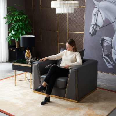 Diseño de sala de estar decoración sillón individual sofá de uno Nuevo de la televisión