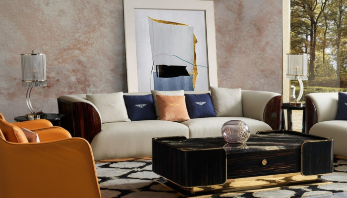 Sofá de cuero, sofá de diseño, sofá tapizado, sofás de cuatro plazas, muebles de sala de estar de madera.