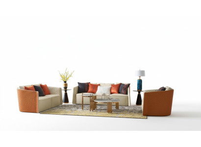 Sofá de cuero Sofá Diván Acolchado 5 piezas. Conjunto de sala de estar conjunto de sofás