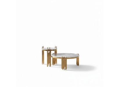 Acero Inoxidable Mesa Auxiliar Diseño Redonda Mesas Oro Sofá Sala de Estar