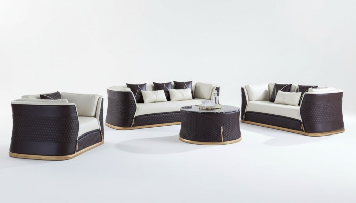 Sofá modular de 3 plazas Set Sofá de diseño Sofá acolchado Sofá moderno de lujo nuevo