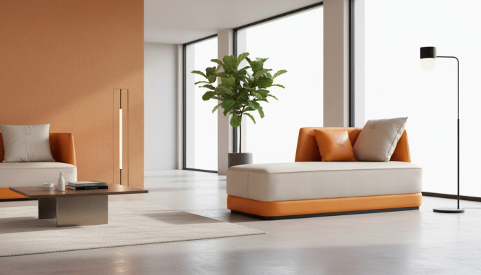 Sofá moderno de cuero de lujo de confort, reclinable, sillón reclinable, tumbona, diván.
