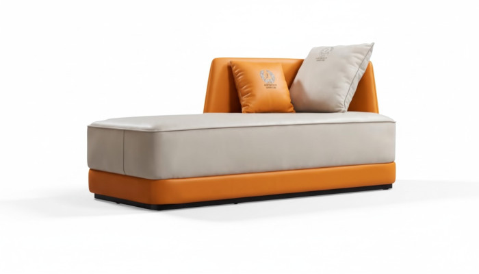 Sofá moderno de cuero de lujo de confort, reclinable, sillón reclinable, tumbona, diván.