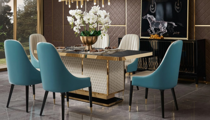 Mesa de comedor 6 sillas Silla Conjunto de comedor Grupo de comedor Muebles modernos Mesa