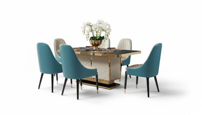 Mesa de comedor 6 sillas Silla Conjunto de comedor Grupo de comedor Muebles modernos Mesa