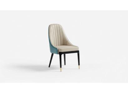 Comedor 1x Juego de sillas de silla Asiento Verdadero Sillas Acolchadas Diseñador de respaldo Silla de madera Nueva