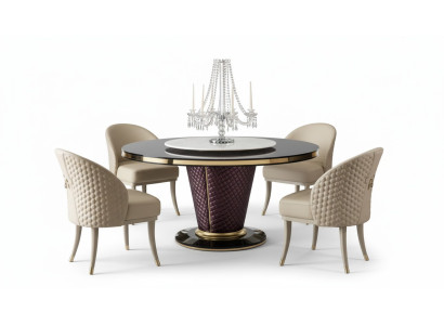 Mesa de comedor de diseño, mesa redonda, conjunto de comedor con 6 sillas, grupo de sillas.