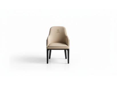 Silla de diseño de lujo Silla de respaldo tapizada 1x sillón sala de estar comedor cuero