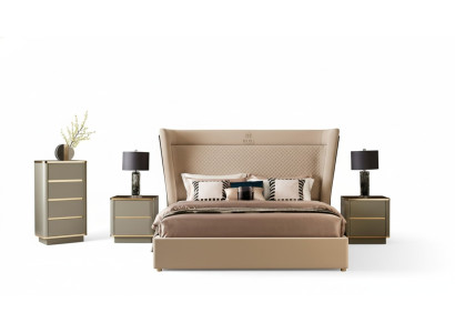 Dormitorio Hotel Camas Doble Diseño de cama de madera y tela 180x200cm