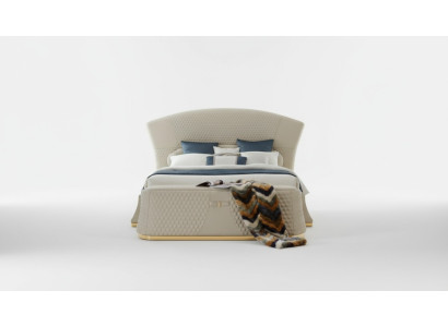 Diseño de cama de cuero de lujo cama doble acolchada dormitorio 180x200