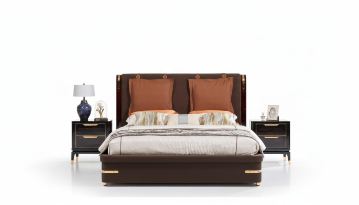 Muebles de dormitorio de lujo de 3 piezas. Juego completo Cama 2 mesitas de noche Moderno.