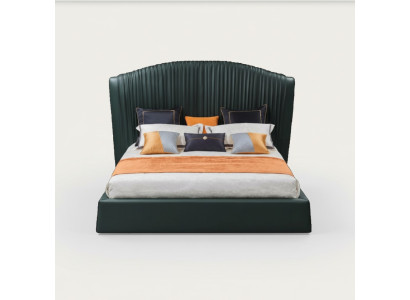 Cama tapizada diseño de lujo cama doble beige 180x200 dormitorio de cuero de hotel.
