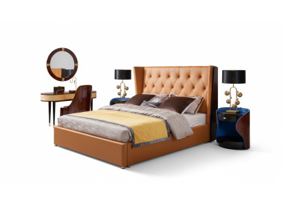 Juego completo de muebles de cuero de 6 piezas para cama de diseño de lujo.