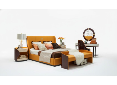 Dormitorio set de 7 piezas, muebles de lujo cama taburete espejo mesita de noche marcos de cama