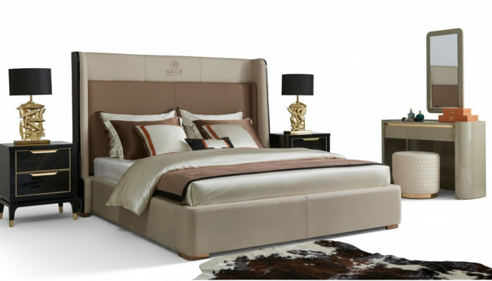 Mesita de noche, consolas, mesas auxiliares, mesa de lujo, muebles para dormitorio de hotel.