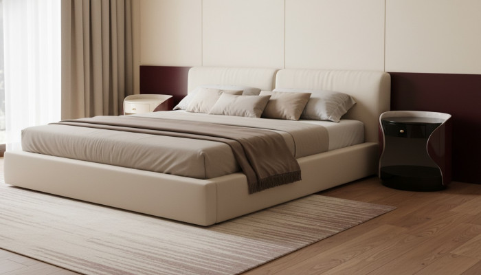 Diseño de mesas de noche originales para consola de lujo en la habitación.