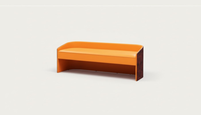 Asiento acolchado Banco acolchado Asiento Banco Taburete Banco Cuero Madera Estilo Diseñador Reposapiés