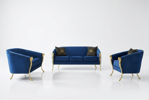 Diseño de sofás relax de 3 plazas Club Lounge en tela para sofá acolchado.