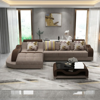 Sofá de esquina en forma de L, sofá, sofá acolchado, sofá de salón en forma de L, sofá textil, sofá de tela nuevo.
