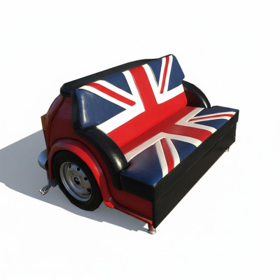 Sofá de garaje de automóvil Union Jack Retro Muebles para Coche Sofá Couch Tapizado de Dos Plazas