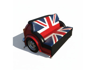 Sofá de garaje de automóvil Union Jack Retro Muebles para Coche Sofá Couch Tapizado de Dos Plazas