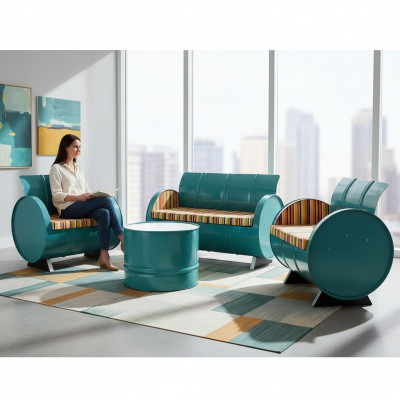 Juego de sofás Banco moderno industrial Hierro Textil Banco del restaurante Sofá Aluminio