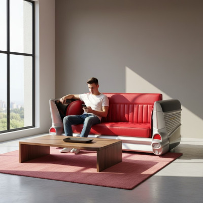 Sofá sofá comedor Cadillac USA Decoración Sofá de automóvil Estilo América Muebles Sofás