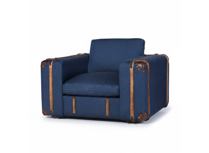 Diseño de sillón Maleta Tela Sofá Acolchado Individual Sofás Muebles de sala de estar retro.