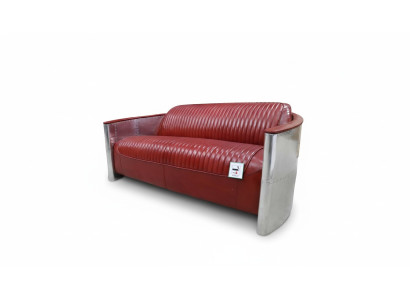 Sofá de cuero Sofá Tapizado Sofá de aluminio de tres plazas de lujo vintage Muebles Sofás nuevos