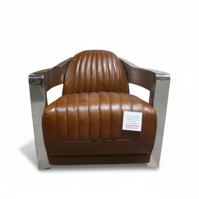 Sillón de cuero auténtico diseño vintage Sillón diseño aviador muebles cuero