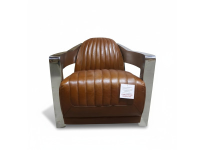 Sillón de cuero auténtico diseño vintage Sillón diseño aviador muebles cuero