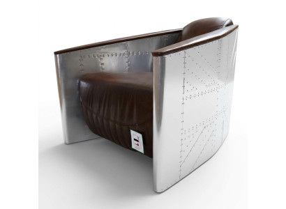 Silla sillón Aviator de cuero vintage de club Silla de cuero Muebles de sillón de avión nuevos.