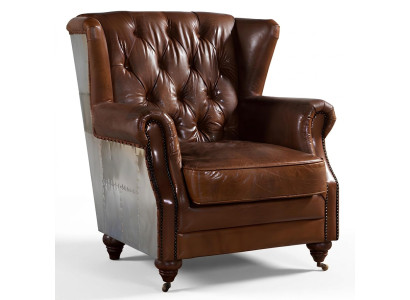 Sillón orejero vintage Chesterfield hermoso sillón de club.