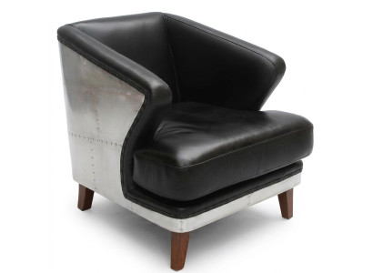 Sillón de club de cuero negro sillón de cuero vintage muebles relajantes