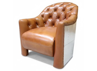 Sillón de cuero diseño de avión sillón de club de cuero sillón aviador de cuero vintage