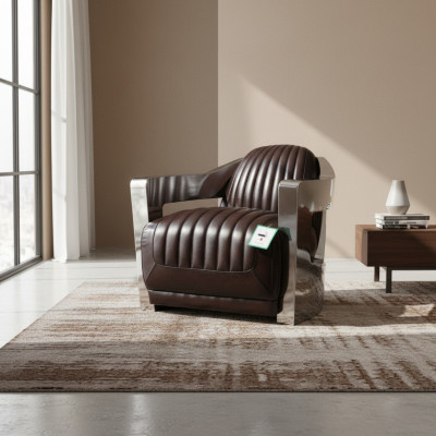 Silla de cuero Sillón Aviador Sillón Club Art Deco Sillón de cóctel aviador.
