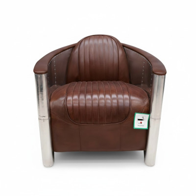 Sillón de cuero Sillón Aviador Butaca Club Art Deco Butaca de cóctel Sillón de televisión