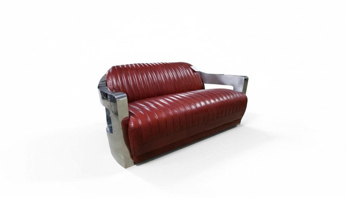 Sofá vintage de 2 plazas, sofá de cuero retro, sofá, sofá, tapizado, nuevo de dos plazas.