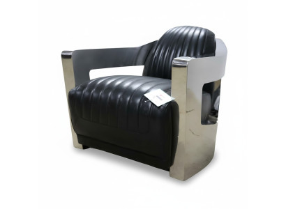 Sillón de cuero Aviator Club Art Deco Sillón de cóctel Sillón de televisión nuevo