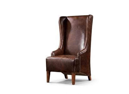 Sillón reclinable de cuero auténtico vintage Cigarro, sillón de cuero, sillón orejero de cuero para televisión