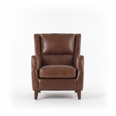 Sillón orejero Sillón Sillón de salón Sillón tapizado Vintage Cuero genuino