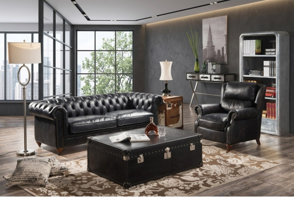 Sofá Chesterfield clásico Conjunto de tapicería de sofás Sofás diseño