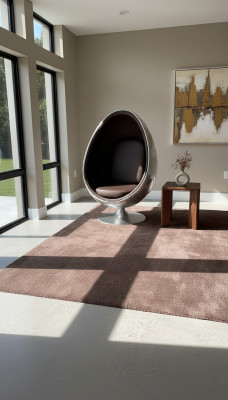 Diseño de sillón retro lounge de huevo plateado giratorio, aviador del espacio.