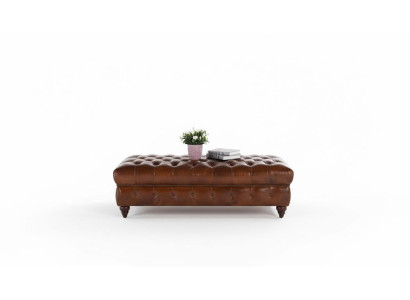 Sofá Chesterfield vintage conjunto de sofá tapizado en cuero de 3+1 plazas, juego de 2 piezas.