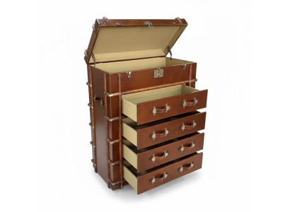 Cómoda muebles de diseño loft vintage retro armario maleta cuero lujo