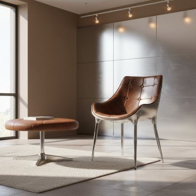Diseño Sillón Sillas Asiento Respaldo Oficina Comedor 1 Silla Silla de Cuero