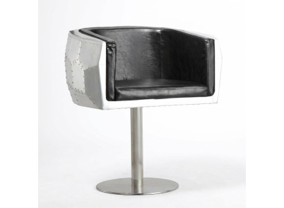 Silla Sillas Cuero aluminio diseño muebles Comedor Sillón Aviador cuero genuino