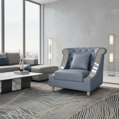 Chesterfield sillón Sofá de televisión de 1 plaza Sofá de cuero Tapicería de cuero genuino