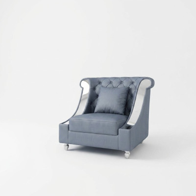 Chesterfield sillón Sofá de televisión de 1 plaza Sofá de cuero Tapicería de cuero genuino