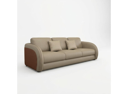 Sofá de tres plazas diseño de tapicería moderno sofá de 3 plazas muebles de sala beige.